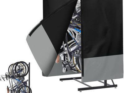 Vertical Bike Rack Cover, Waterproof Bike Cover, Outdoor Sun Rain Snow Protector for City, Mountain, Electric, Tandem Bicycle