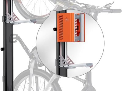 MONTEK Automatic Lift EBike Rack – Fits 24-29" Tires, Heavy-Duty Vertical Wall Rack for Bicycles (Up to 71 lbs) - Effortless Lifting, Easy Install - Space-Saving Storage for Garage, Shed, BO