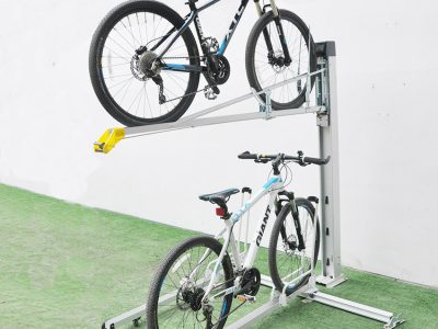 Double-layer three-dimensional bicycle rack pioneer upper and lower bicycle parking rack card type pull-out parking rack