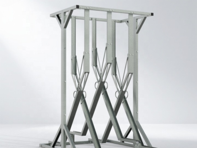 Commercial Outdoor Hot-Dipped Galvanized X-Type Double-Sided Semi Vertical Bicycle Rack