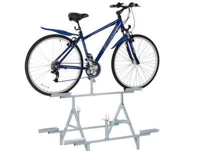 Metal White Triple Bicycle Display Stand