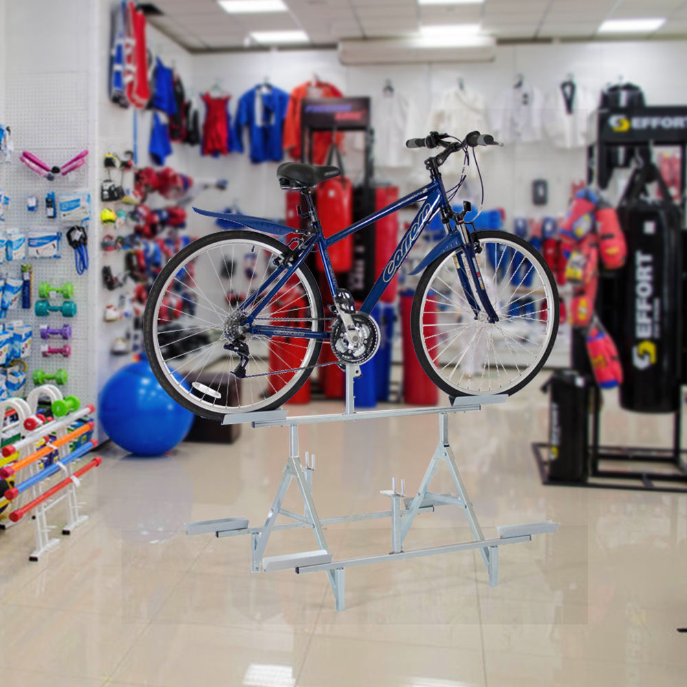 Metal White Triple Bicycle Display Stand (1)