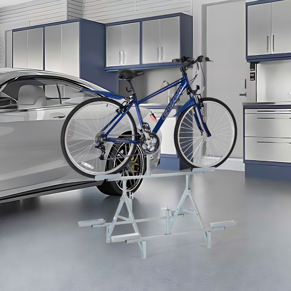 Metal White Triple Bicycle Display Stand (2)