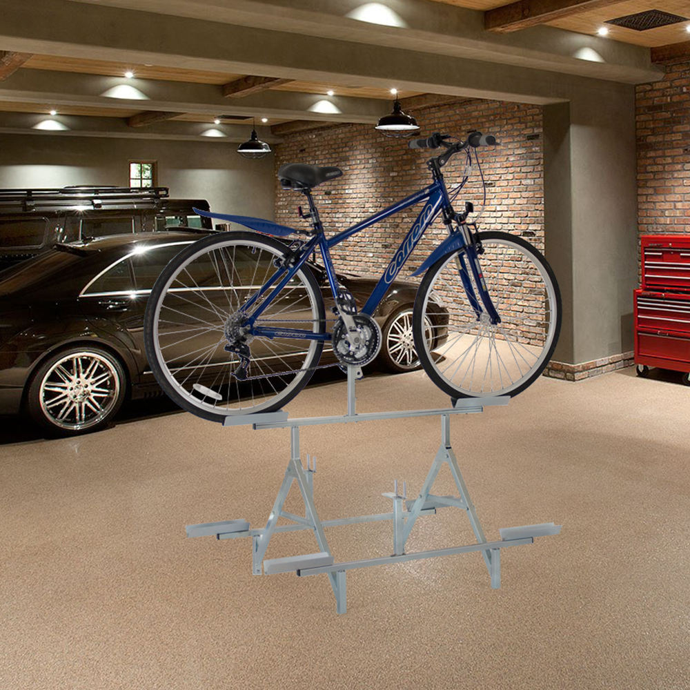Metal White Triple Bicycle Display Stand (3)